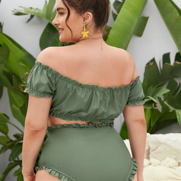 Shein High Waisted Off-Shoulder Two Piece Swimsuit 3XL (US 18) - Picture 4 of 8